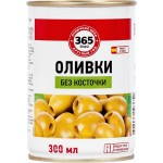 Оливки без косточки 365 ДНЕЙ зеленые, 300/314мл