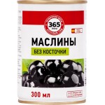 Маслины без косточки 365 ДНЕЙ черные, 300/314мл