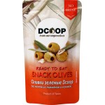 Оливки без косточки DCOOP зеленые, с тимьяном и чесноком, 189мл