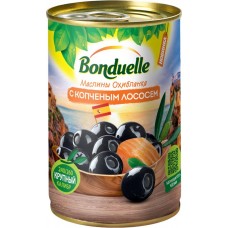 Маслины Охибланка фаршированные BONDUELLE с копченым лососем, 300г в магазинах Лента