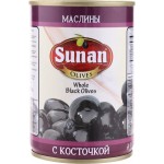 Маслины с косточкой SUNAN черные, 280г