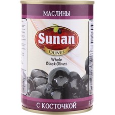 Маслины с косточкой SUNAN черные, 280г в магазинах Лента