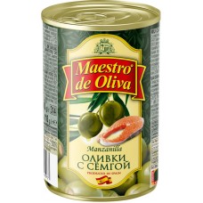 Оливки фаршированные семгой MAESTRO DE OLIVA, 300г в магазинах Лента