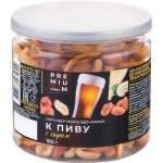 Смесь ЛЕНТА PREMIUM К пиву, ядра арахиса и миндаля обжаренные соленые и сухой сыр, 180г