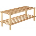 Полка для обуви необработанная 2 этажа 79х26х30см, цвет натуральный Полка для обуви необработанная 2 этажа 79х26х30см, цвет натуральный