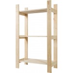 Стеллаж необработанный 3 полки 115х63х24см, цвет натуральный, хвоя Стеллаж необработанный 3 полки 115х63х24см, цвет натуральный, хвоя