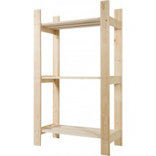 Стеллаж необработанный 3 полки 115х63х24см, цвет натуральный, хвоя в магазинах Лента