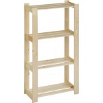 Стеллаж необработанный 4 полки 159х63х28см, цвет натуральный, хвоя Стеллаж необработанный 4 полки 159х63х28см, цвет натуральный, хвоя