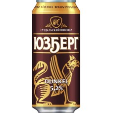 Пиво темное ЮЗБЕРГ Дункель фильтрованное пастеризованное 5,2%, 0.45л в магазинах Лента
