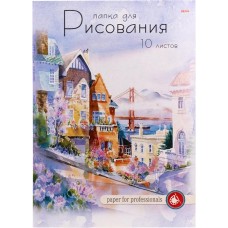 Папка для рисования PROF-PRESS Красивый город, А4, 10 листов, Арт. 10-1101 в магазинах Лента