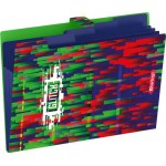 Папка BERLINGO Glitch, А4, 5 отделений, на кнопке, с рисунком, Арт. XF4_05S14