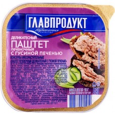 Паштет ГЛАВПРОДУКТ Деликатесный с гусиной печенью, 315г в магазинах Лента