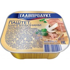 Паштет ГЛАВПРОДУКТ Банкетный, с шампиньонами, 95г в магазинах Лента