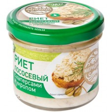 Риет МЕРИДИАН из лосося с каперсами и укропом ЭКО, 100г в магазинах Лента