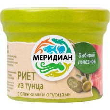 Риет МЕРИДИАН из тунца с оливками и огурцами, 100г в магазинах Лента