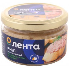 Риет подкопченный ЛЕНТА из горбуши, кеты и скумбрии, 180г в магазинах Лента