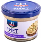 Риет МИРАМАР из горбуши и трески, с чесноком и травами, 100г