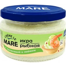 Икра рыбная слабосоленая БАЛТИЙСКИЙ БЕРЕГ Creme Le Mare, в соусе с вареной рубленой креветкой Тити и лаймом, 165г в магазинах Лента