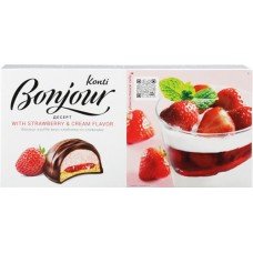 Десерт KONTI Бонжур souffle вкус клубники со сливками, 232г в магазинах Лента