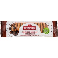 Печенье ПОСИДЕЛКИНО Любимое Овсяное с добавлением шоколадных кусочков, 310г в магазинах Лента