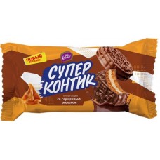 Печенье KONTI Супер-Контик в шоколадной глазури со сгущенкой, 100г в магазинах Лента