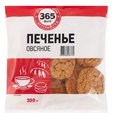 Печенье 365 ДНЕЙ Овсяное классическое, 300г в магазинах Лента