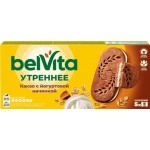 Печенье BELVITA Утреннее Какао с йогуртовой начинкой, витаминизированное, 253г