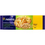 Печенье сахарное ЛЕНТА с семенами подсолнечника и кунжута декорированное белой глазурью, 150г