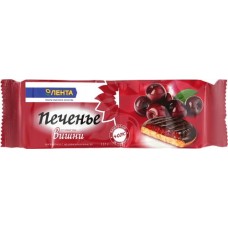 Печенье бисквитное ЛЕНТА с желейной начинкой со вкусом вишни, 137г в магазинах Лента