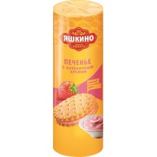 Печенье затяжное ЯШКИНО с клубничным кремом, 190г в магазинах Лента