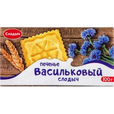 Печенье сахарное СЛОДЫЧ Васильковый, 100г в магазинах Лента