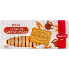Печенье сахарное СЛОДЫЧ Топленое молоко, 390г в магазинах Лента