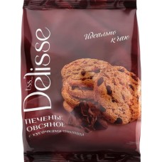 Печенье овсяное DELISSE с кусочками шоколада, 300г в магазинах Лента