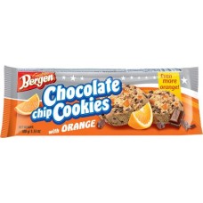 Печенье BERGEN Chocolate chip cookies с кусочками шоколада и цедрой апельсина, 100г в магазинах Лента