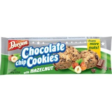 Печенье BERGEN Chocolate chip cookies с кусочками шоколада и лесным орехом, 100г в магазинах Лента