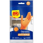 Перчатки латексные BIG CITY LIFE Оптима, оранжевые, размер M, Арт. 17104683