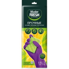 Перчатки хозяйственные MASTER FRESH прочные, латексные с хлопком, размер L/XL, 1 пара в магазинах Лента