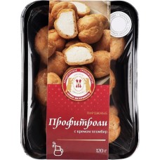 Пирожное МЕТРОПОЛЬ Профитроли с кремом пломбир, 120г в магазинах Лента