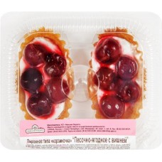 Пирожное НЕВСКИЕ БЕРЕГА Песочно-ягодное с вишней, 190г в магазинах Лента