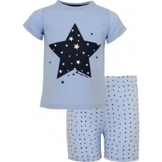 Пижама для девочки INWIN р. 98–104 футболка и шорты, светло-голубая, Арт. LUK009 в магазинах Лента