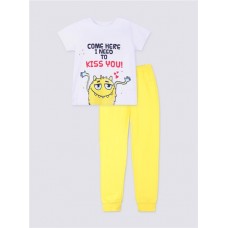 Пижама детская INWIN Kids футболка и брюки, белый/желтый, Арт. LUK010 в магазинах Лента