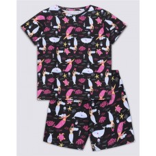 Пижама детская INWIN Kids футболка и шорты, черный/голубой/розовый, Арт. LUK009 в магазинах Лента