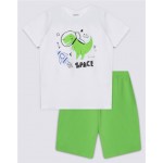 Пижама детская INWIN Kids футболка и шорты, белый/зеленый, Арт. LUK009
