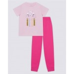 Пижама для девочки INWIN Kids футболка и брюки, розовая, Арт. LUK010