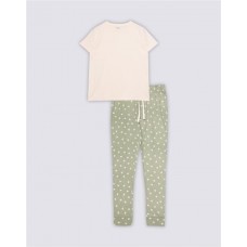 Пижама женская INWIN футболка и брюки, тай-дай, бежевый, хаки, Арт. L21900 в магазинах Лента