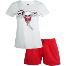 Пижама женская INWIN футболка и шорты белый/красный, Арт. L21905 в магазинах Лента