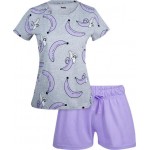 Пижама женская INWIN футболка и шорты фиолетовая, Арт. L21905