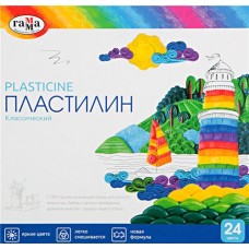 Пластилин ГАММА Классический 24 цвета, со стеком Арт. 281036, 480г в магазинах Лента