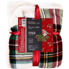 Плед HOMECLUB Christmas Magic 150x180см, коралл с шерпой, Арт. WI-CM4 в магазинах Лента