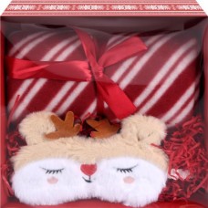 Набор подарочный HOMECLUB плед 100х140см и маска для сна 20х10см, красный, Арт. WI-BM2 в магазинах Лента